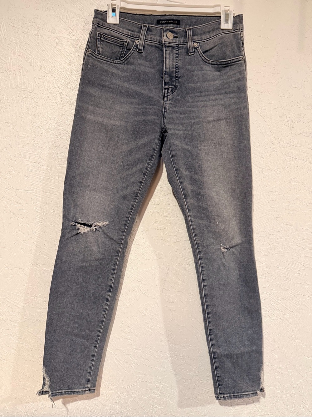 Lucky Brand Gray Distressed Skinny Jeans